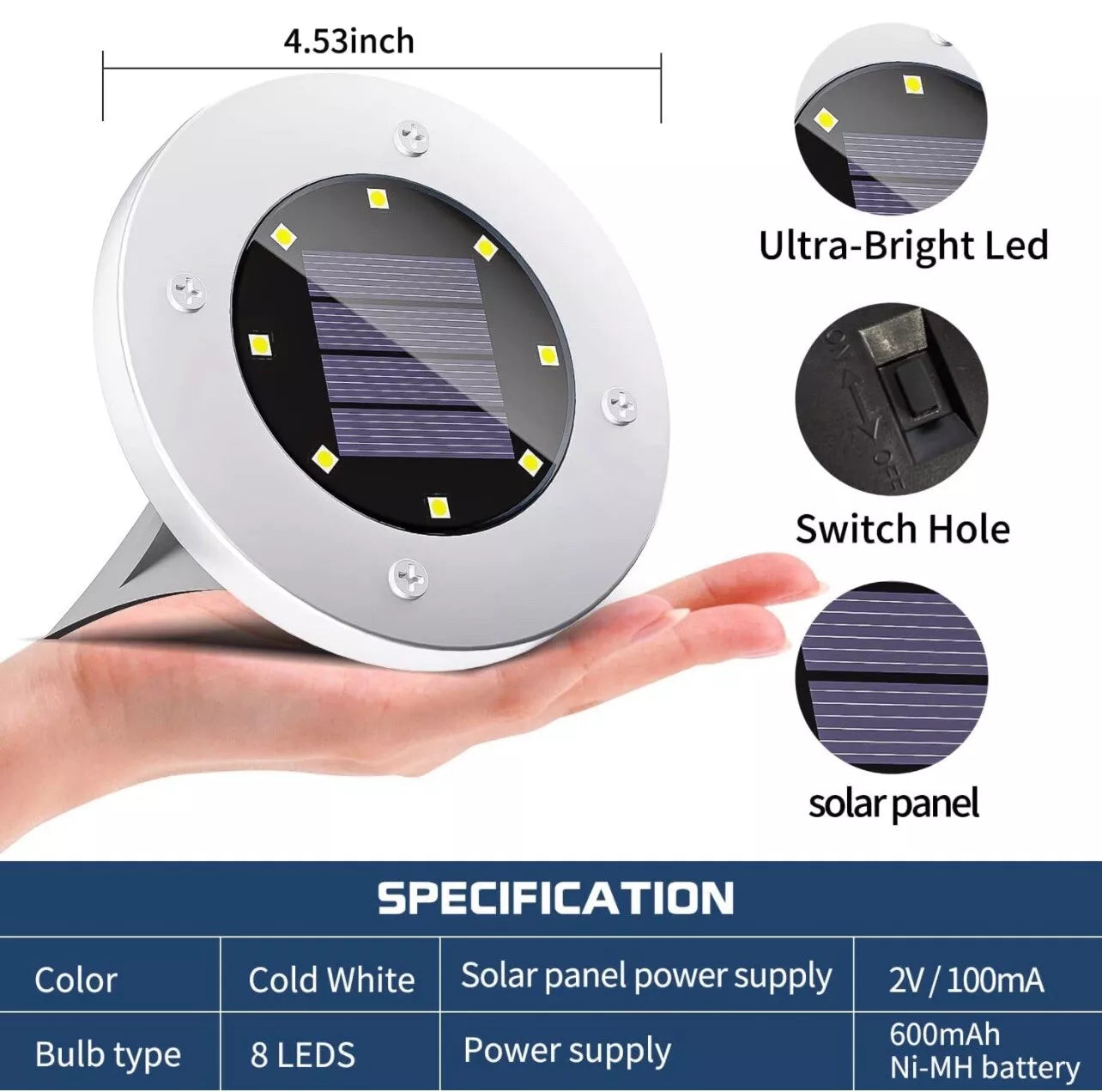 12 Pack Solar Garden Lights Outdoor Landscape LED Lights Pathway Yard Warm White