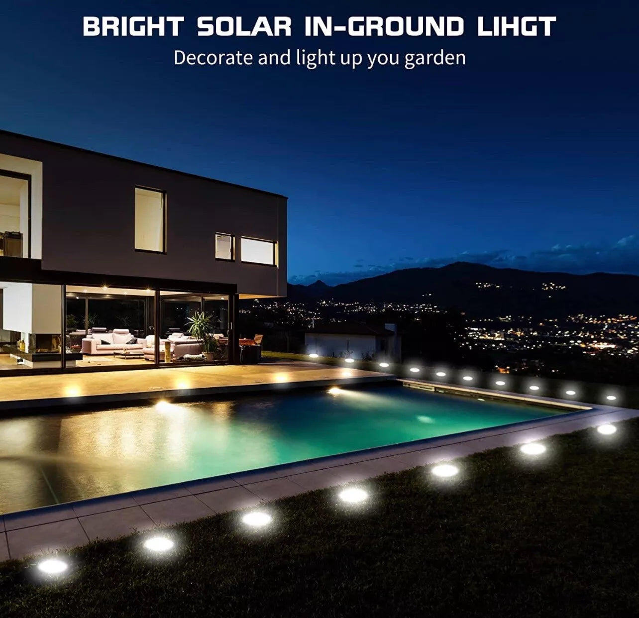 12 Pack Solar Garden Lights Outdoor Landscape LED Lights Pathway Yard Warm White