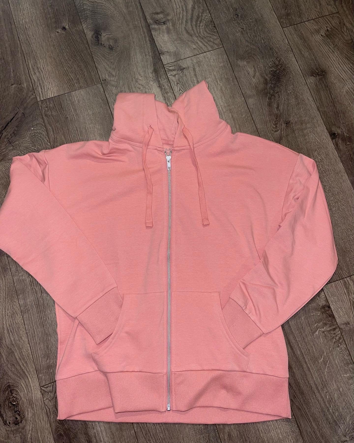 Rose all day Rhinestone Bling, wine lovers, Girls Trip, Time and Tru Pink Full Zipper Hoodie