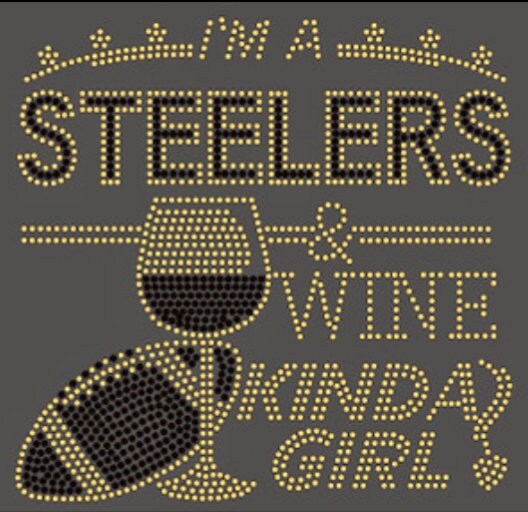 Pittsburgh Steelers | football Bling shirt | steelers and Wine Kinda Girl | Women's Shirts | NFL Shirt
