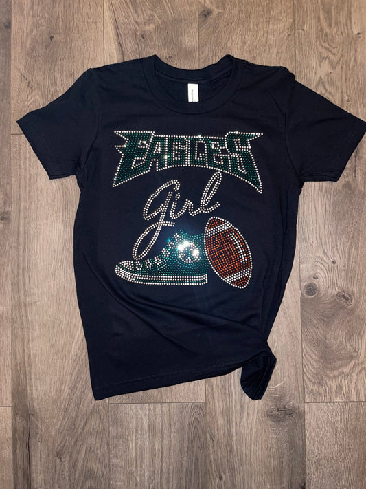 Eagles Girl | Football Bling Shirt| Woman’s Shirt Bella Canvas| Philadelphia Eagles