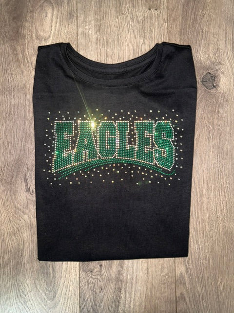 Eagles Rhinestone Bella-Canvas Relax Fit Short Sleeve T-Shirt