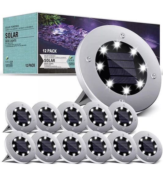 12 Pack Solar Garden Lights Outdoor Landscape LED Lights Pathway Yard Warm White