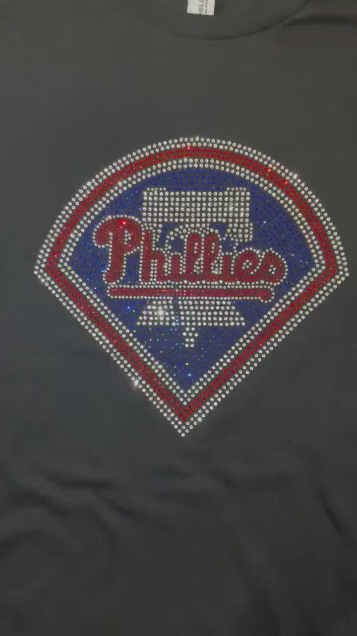 Phillies Rhinestone t-shirts { Rhinestone Bling { Phillies MLB { Classy Rhinestone Bling }