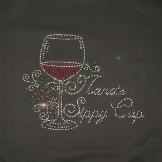 Wine Lovers t-shirts, Rhinestone Bling, Nana’s Sippy Cup Shirt I LOVE WINE, Classy Wine shirt - Wine saying, Bling Bling, Heart Wine Shirt