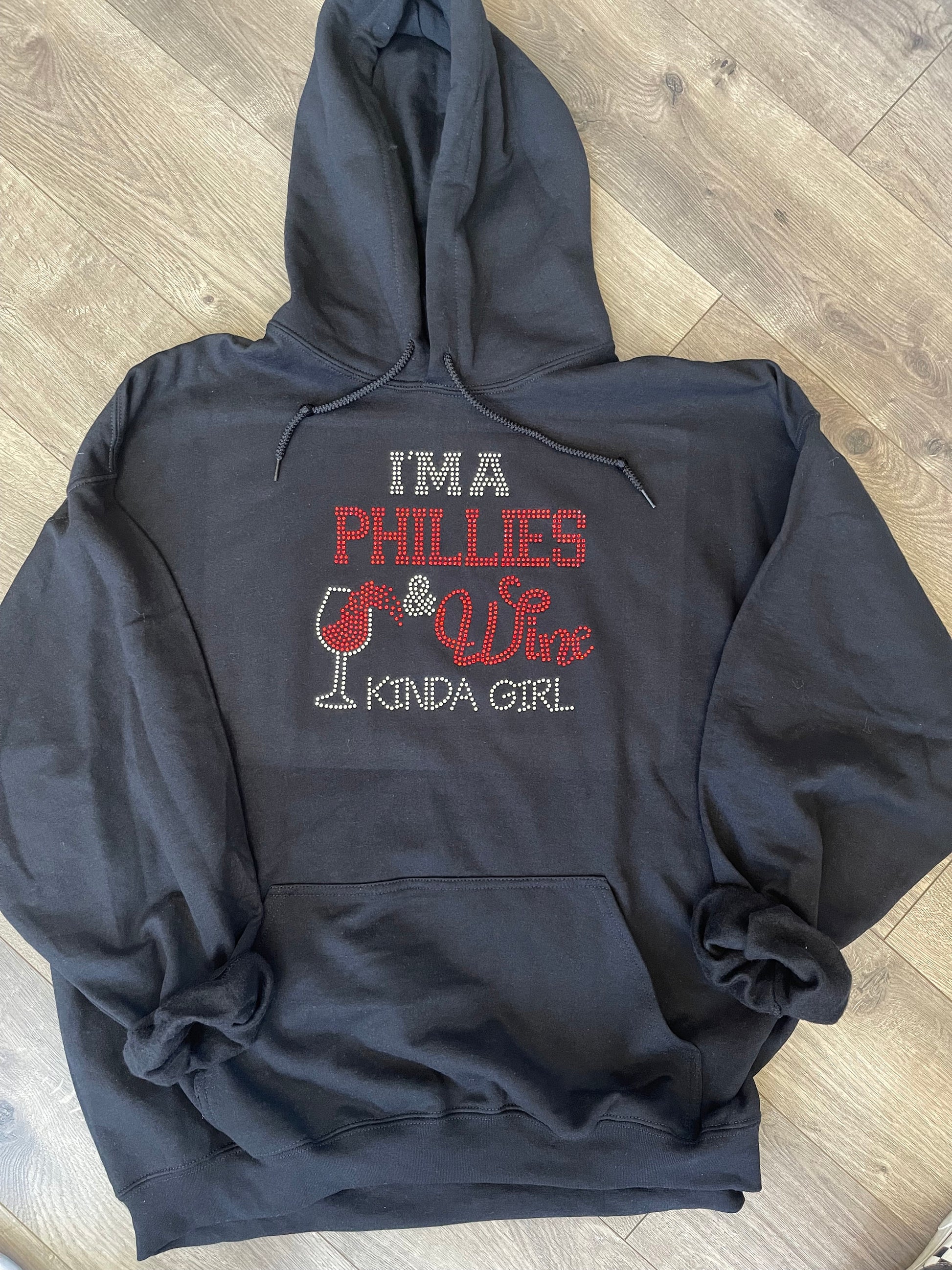 Phillies & Wine Kinda Girl Rhinestone Sweatshirt