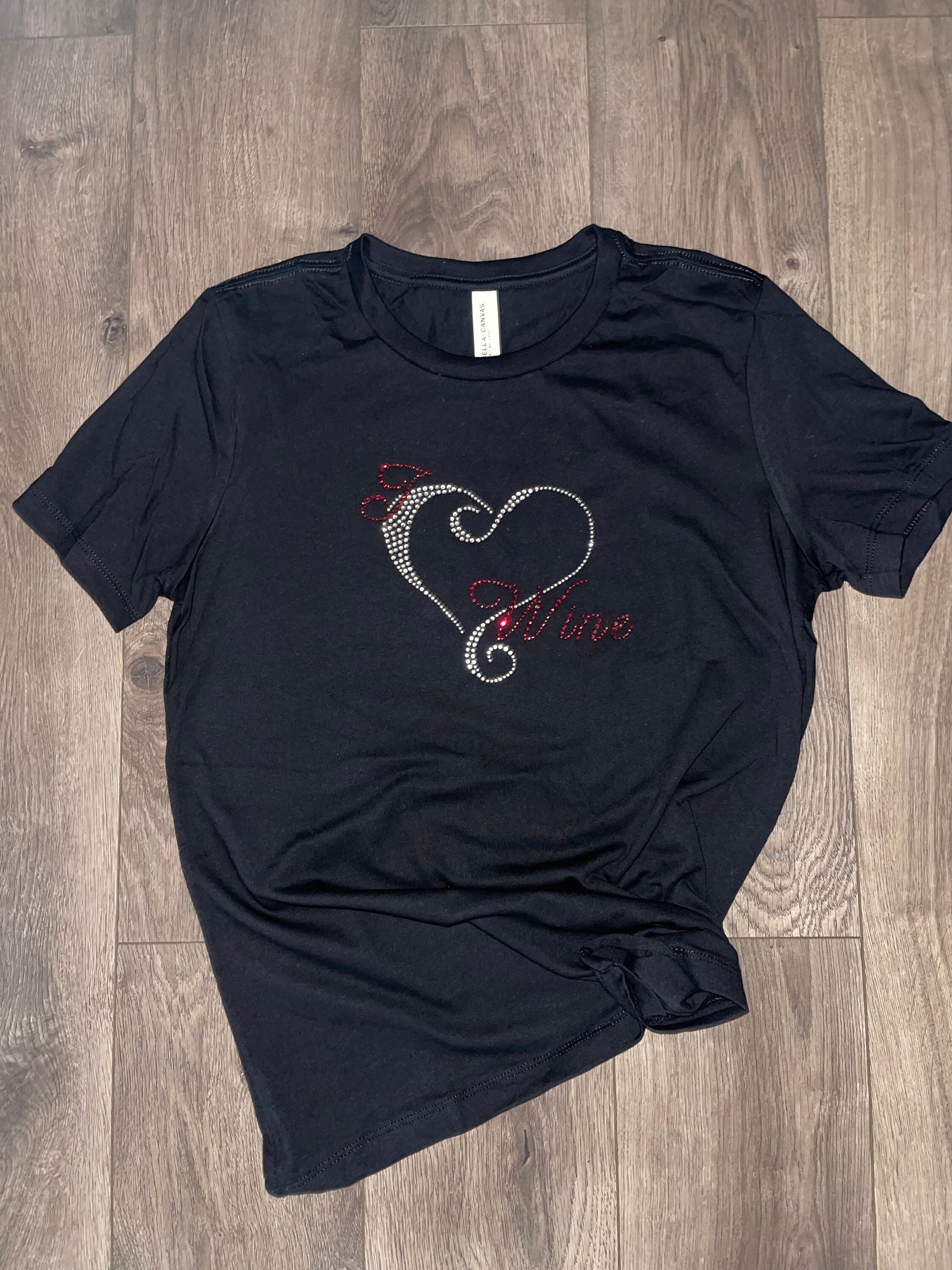 Wine Lovers t-shirts, Rhinestone Bling Wine Shirt I LOVE WINE, Classy Wine shirt - Wine saying, Bling Bling, Heart Wine Shirt