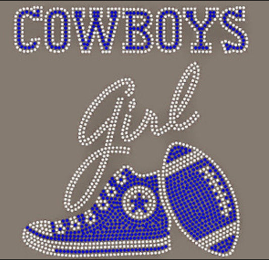Cowboys Girl Sneaker { Rhinestone Cowboys Shirt { Bling NFL Shirt {Cowboys Bling T-Shirt